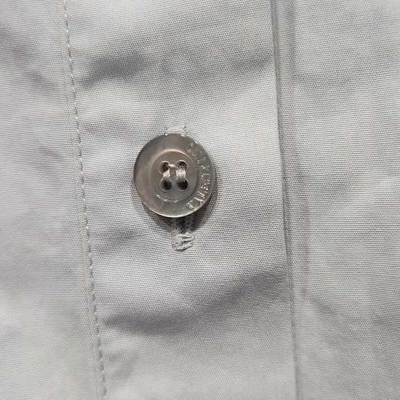 Valentino chambray light blue ruffled blouse shirt.  8/M - Picture 2 of 4